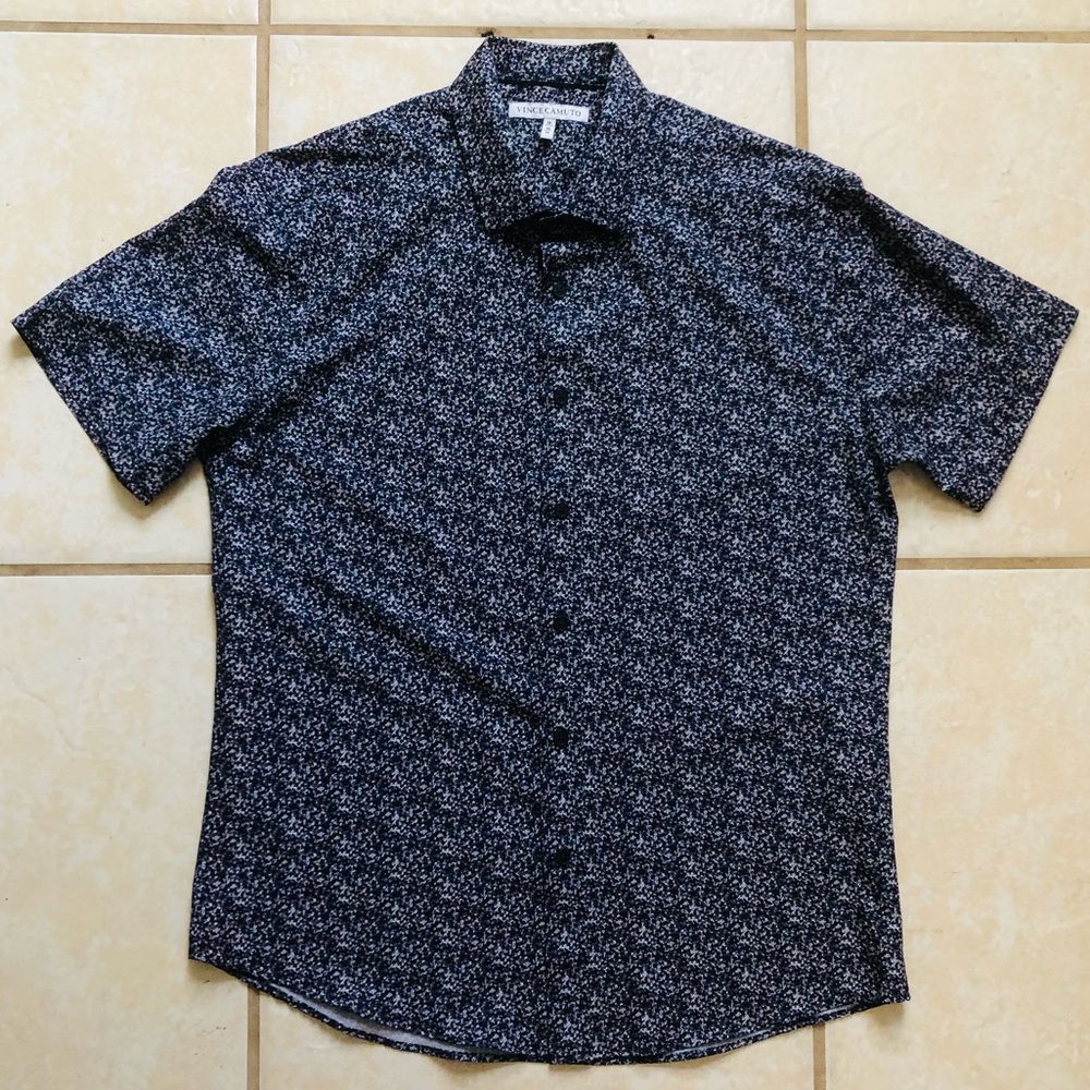 Vince Camuto Short Sleeves Geometric Blouse, Sz M